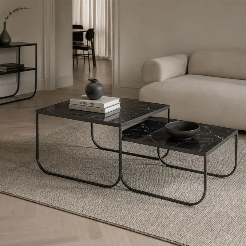 Tati Soffbord 63,5 - Nero Marquina von Asplund in Low – Ambientefoto 2 von 5