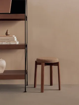 Passage Stool, Upholstered by Audo Copenhagen in Natural Oak, Audo Bouclé 02 – interior photo 4 of 8