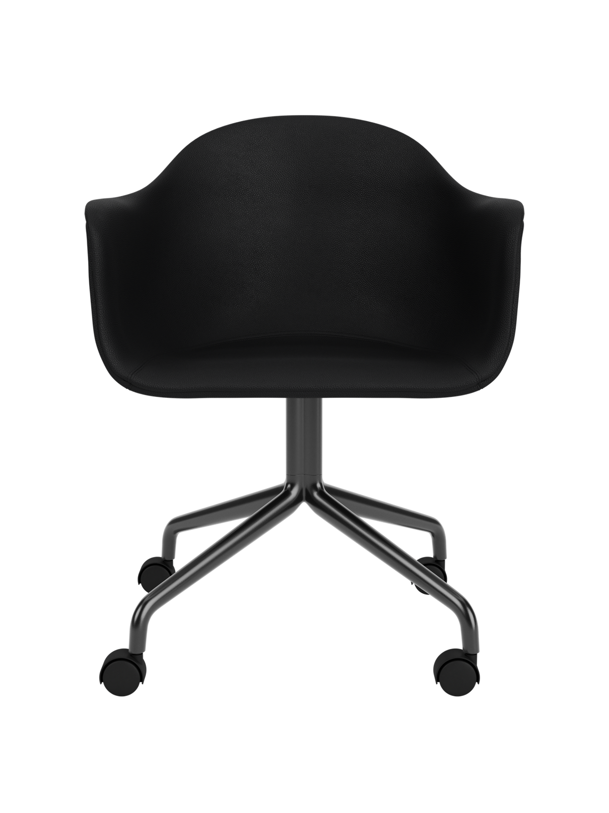 Harbour Dining Chair by Audo Copenhagen in Sierra 1001, Black Star Base w/Casters – product photo