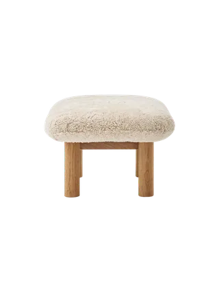 Brasilia Ottoman von Audo Copenhagen in Dark Stained Oak, Sheepskin Root, Sheepskin – Produktfoto 7 von 22