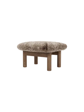 Brasilia Ottoman von Audo Copenhagen in Dark Stained Oak, Sheepskin Root, Sheepskin – Produktfoto 21 von 22