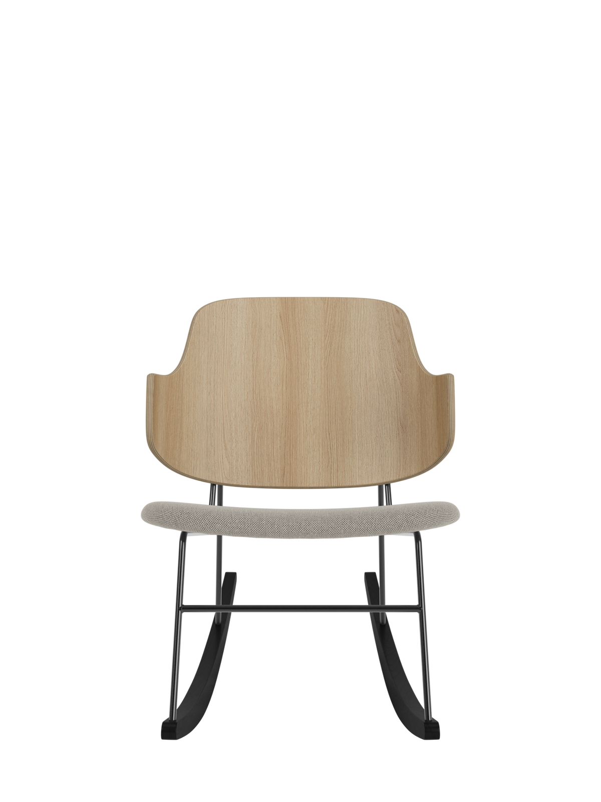 The Penguin Rocking Chair de Audo Copenhagen en Natural Oak, Re-wool 218 – photo du produit