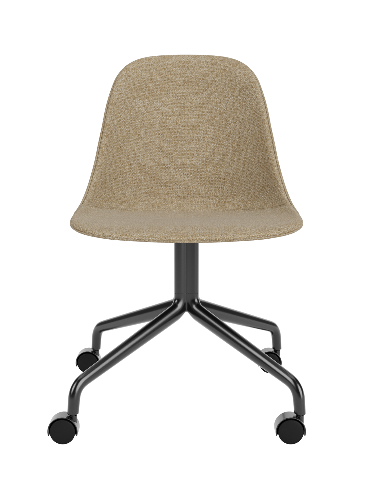 Harbour Side Dining Chair by Audo Copenhagen in Audo Bouclé 02, Black Star Base w/Casters – product photo