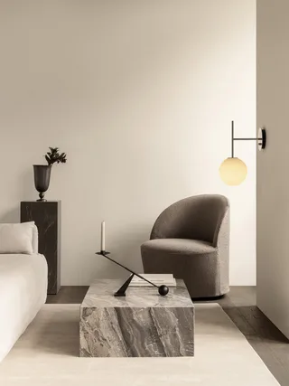 Tearoom Lounge Chair, w. Swivel w. Loose Cover van Audo Copenhagen in Logan Jasmine – sfeerfoto 5 van 8