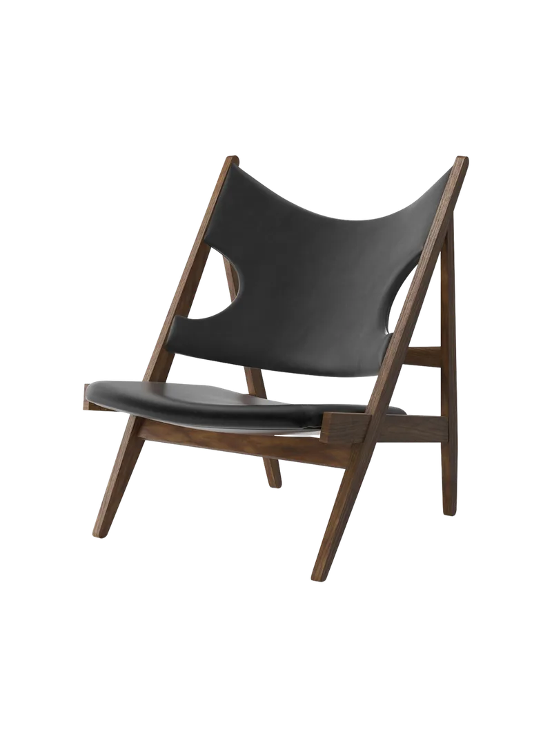 Knitting Lounge Chair de Audo Copenhagen en Natural Oak, Dunes Cognac 21000, Leather – photo du produit 14 sur 17