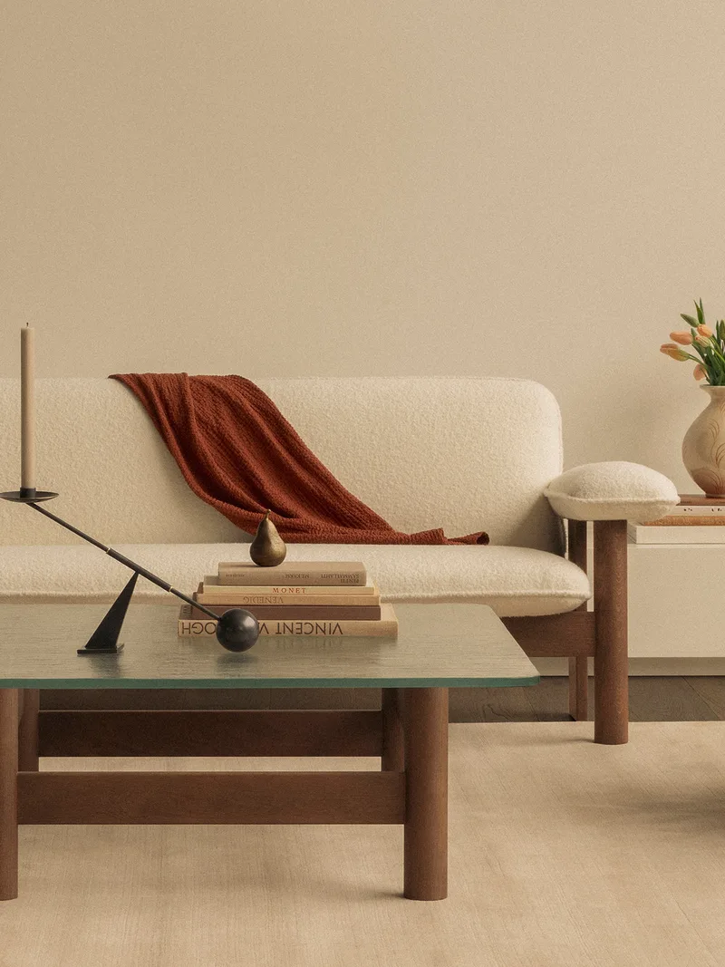 Brasilia Lounge Table by Audo Copenhagen in Natural Oak – interior photo 1 of 14