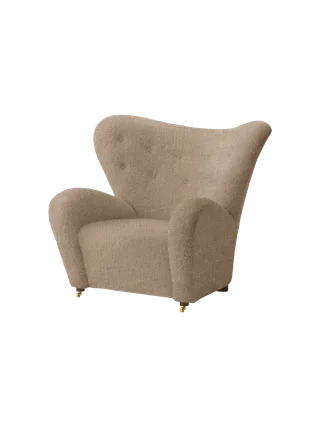 The Tired Man Lounge Chair by Audo Copenhagen in Natural Oak, Baena 15, Textile – product photo 11 of 21