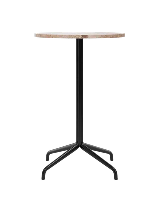 Harbour Column Counter Table von Audo Copenhagen in Round base, 70 × 60 cm, Linoleum Charcoal – Produktfoto 7 von 8