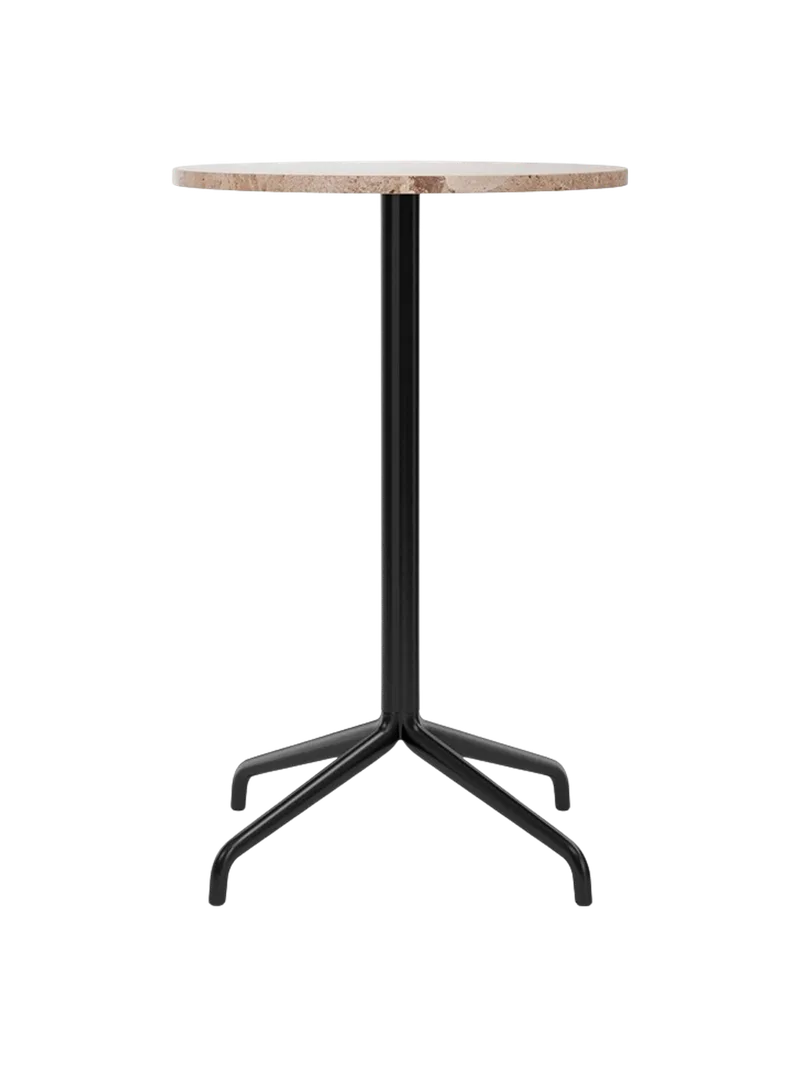 Harbour Column Counter Table von Audo Copenhagen in Round base, 70 × 60 cm, Linoleum Charcoal – Produktfoto 7 von 8