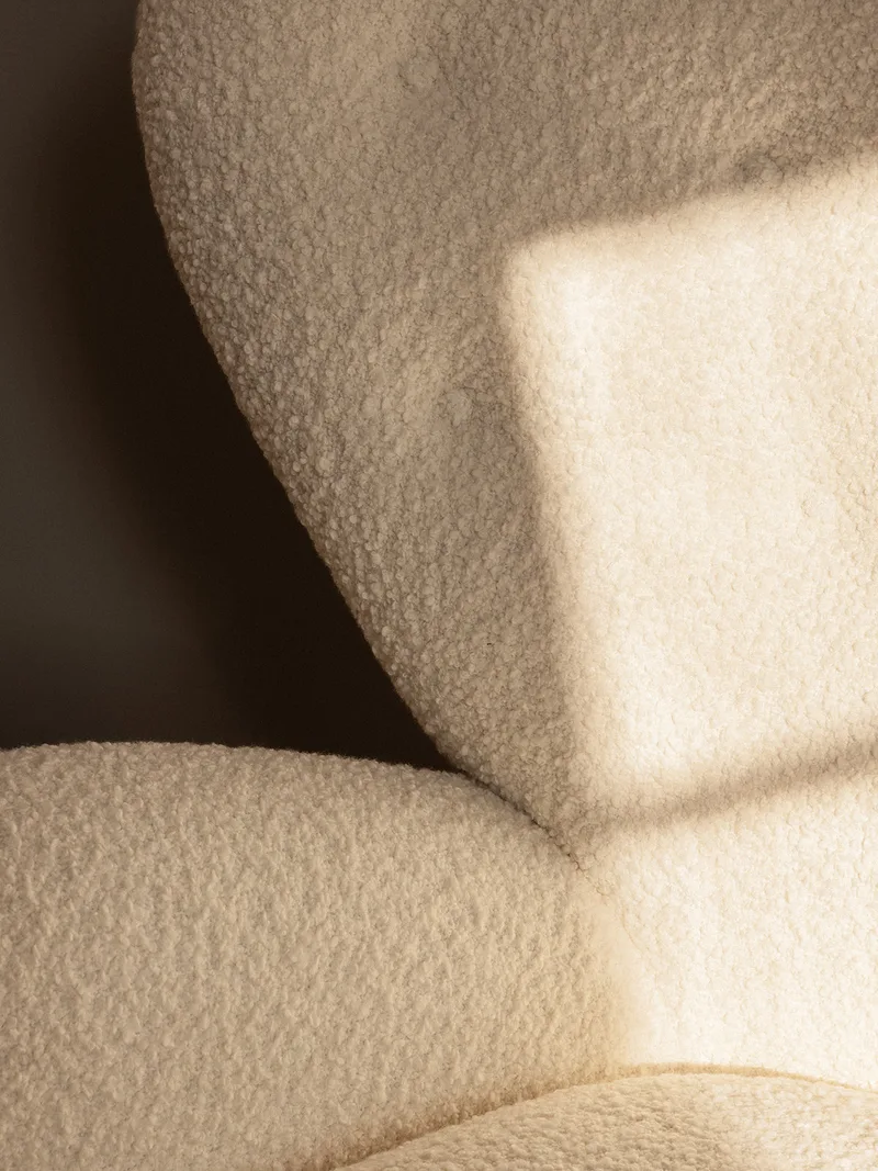 The Tired Man Lounge Chair by Audo Copenhagen in Natural Oak, Baena 15, Textile – interior photo 8 of 21