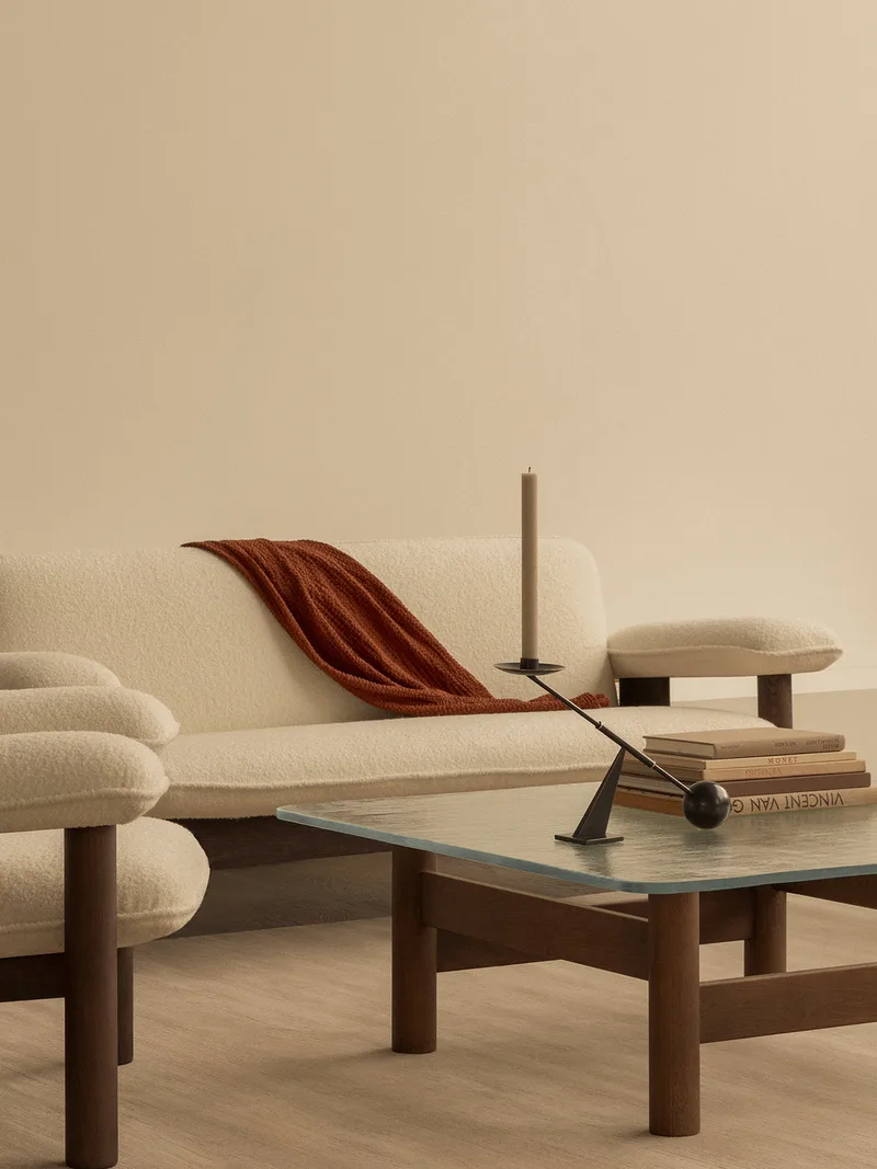 Brasilia Sofa by Audo Copenhagen in Natural Oak, Audo Bouclé 02, Textile – interior photo 3 of 7