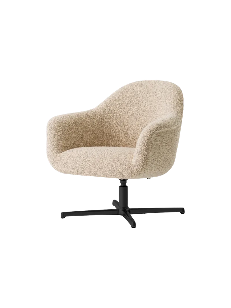 Harbour Lounge Chair, Star Base van Audo Copenhagen in Polished Aluminium, Baena 15, Swivel – productfoto 5 van 11