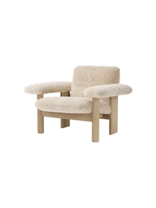 Brasilia Lounge Chair by Audo Copenhagen in Walnut, Sheepskin Sahara, Low Back, Sheepskin – product photo 2 of 21