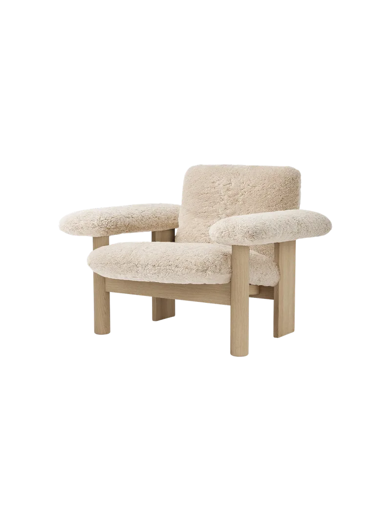 Brasilia Lounge Chair by Audo Copenhagen in Walnut, Sheepskin Sahara, Low Back, Sheepskin – product photo 2 of 21