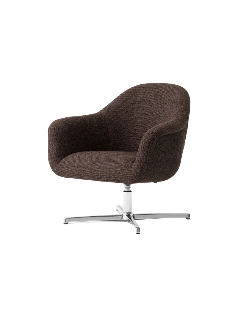 Harbour Lounge Chair, Star Base van Audo Copenhagen in Polished Aluminium, Baena 15, Swivel – productfoto 7 van 11