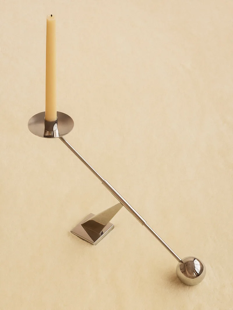 Interconnect Candle Holder, Small van Audo Copenhagen in Stainless Steel – productfoto 3 van 16