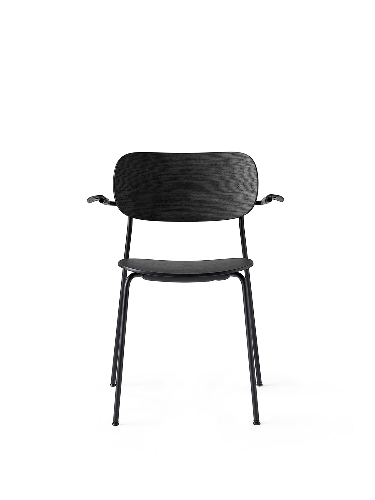 Co Dining Chair von Audo Copenhagen in Black Oak, With armrest, Black, Veneer – Produktfoto