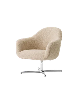 Harbour Lounge Chair, Star Base van Audo Copenhagen in Polished Aluminium, Baena 15, Swivel – productfoto 3 van 11