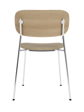 Co Dining Chair by Audo Copenhagen in Black Oak, Audo Bouclé 07, Upholstered seat, Chrome – product photo 4 of 5