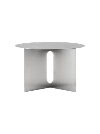 Androgyne Side Table Ø63 van Audo Copenhagen in Brushed Steel – productfoto 7 van 10