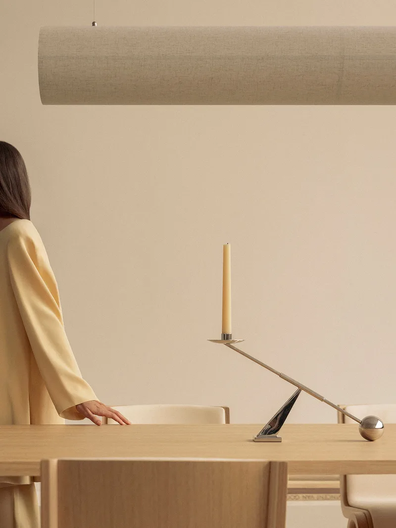 Interconnect Candle Holder, Small van Audo Copenhagen in Stainless Steel – sfeerfoto 4 van 16