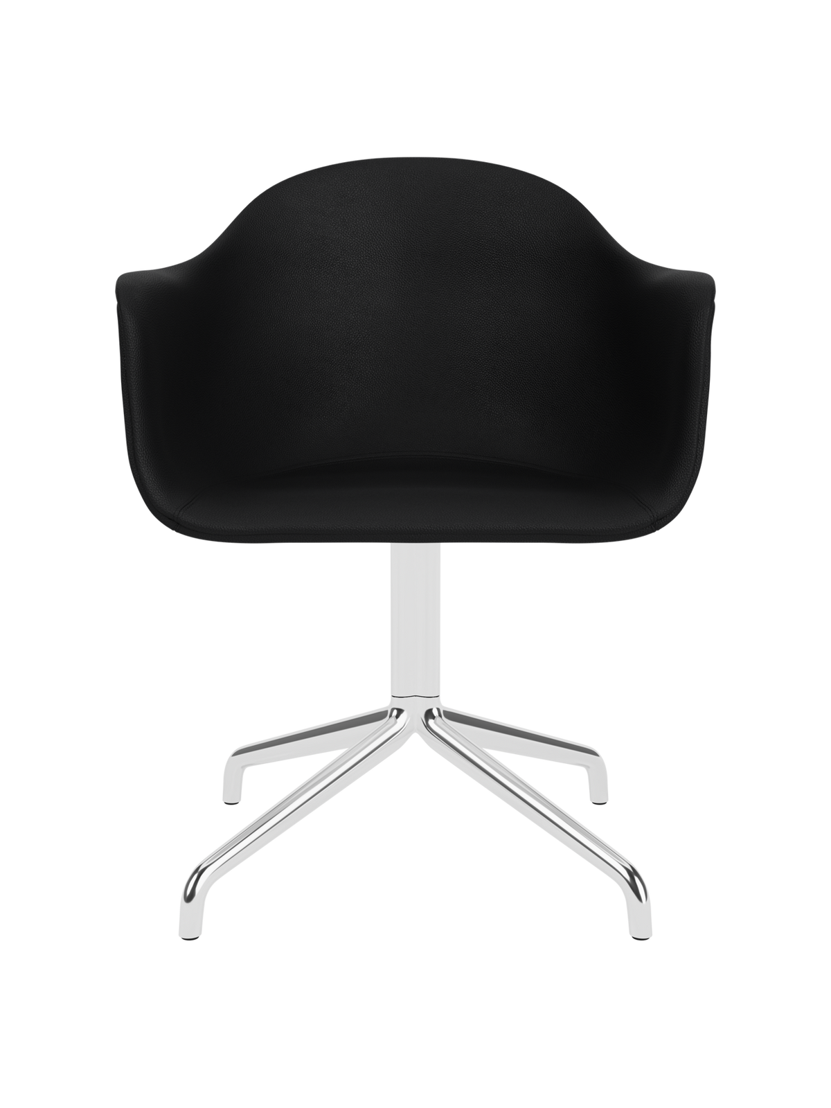 Harbour Dining Chair van Audo Copenhagen in Star Base with Swivel, Sierra 1001, Polished Aluminium Star Base – productfoto