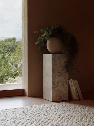 Plinth Pedestal by Audo Copenhagen in Sand Kunis Breccia – interior photo 2 of 10