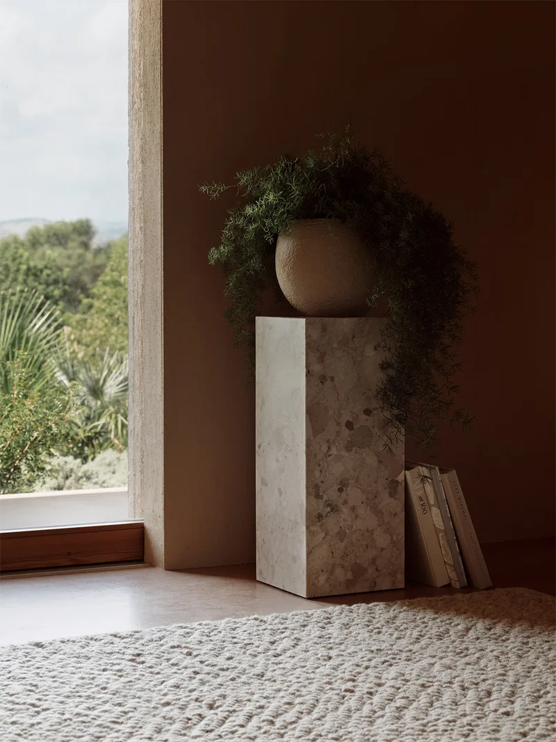 Plinth Pedestal by Audo Copenhagen in Sand Kunis Breccia – interior photo 2 of 10