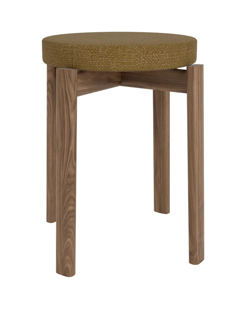 Passage Stool, Upholstered by Audo Copenhagen in Natural Oak, Audo Bouclé 02 – product photo 7 of 8