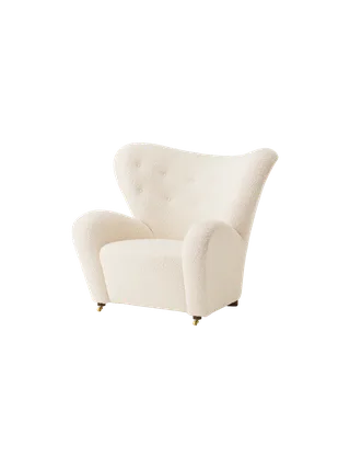The Tired Man Lounge Chair by Audo Copenhagen in Natural Oak, Baena 15, Textile – product photo 17 of 21