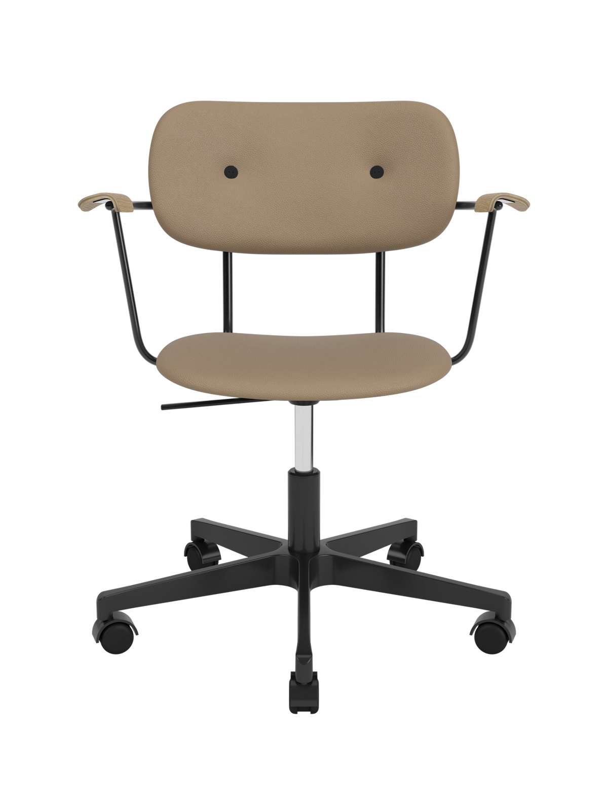 Co Task Chair de Audo Copenhagen en Natural Oak, Sierra 1611, Fully Upholstered, w/armrest, Black base – photo du produit