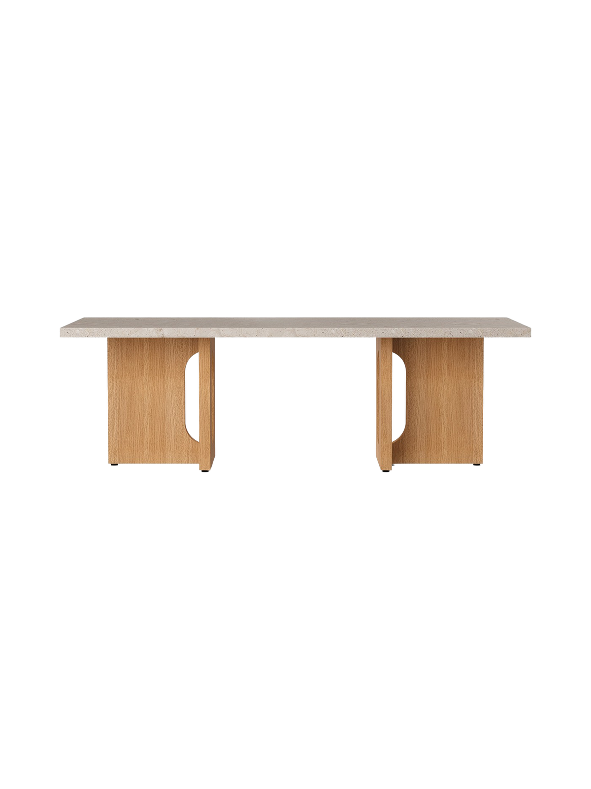 Androgyne Lounge Table by Audo Copenhagen in Natural Oak, Kunis Breccia, Wood base – product photo
