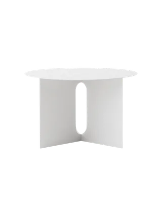 Androgyne Side Table Ø63 van Audo Copenhagen in Brushed Steel – productfoto 9 van 10
