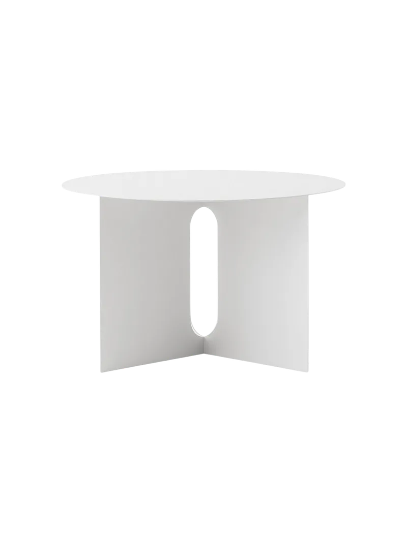 Androgyne Side Table Ø63 van Audo Copenhagen in Brushed Steel – productfoto 9 van 10