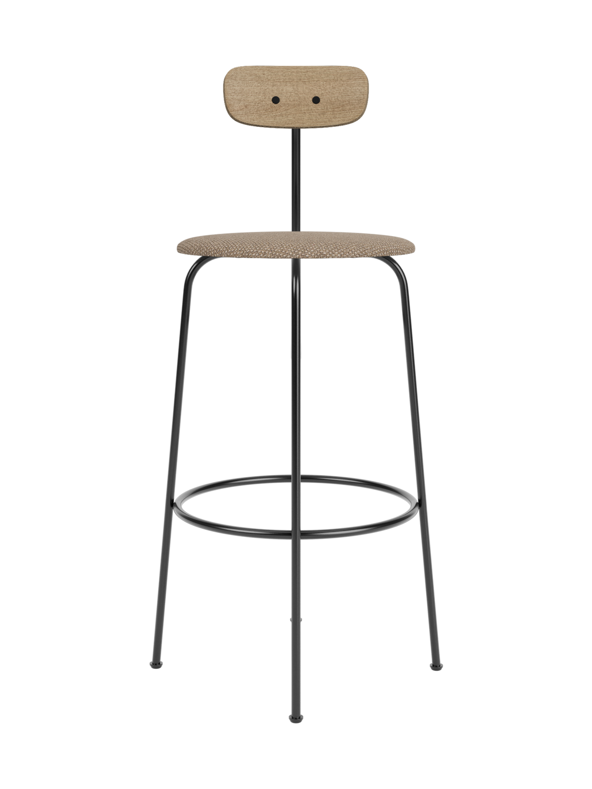 Afteroom Bar Chair von Audo Copenhagen in Natural Oak, Logan Flint, Seat Upholstered – Produktfoto