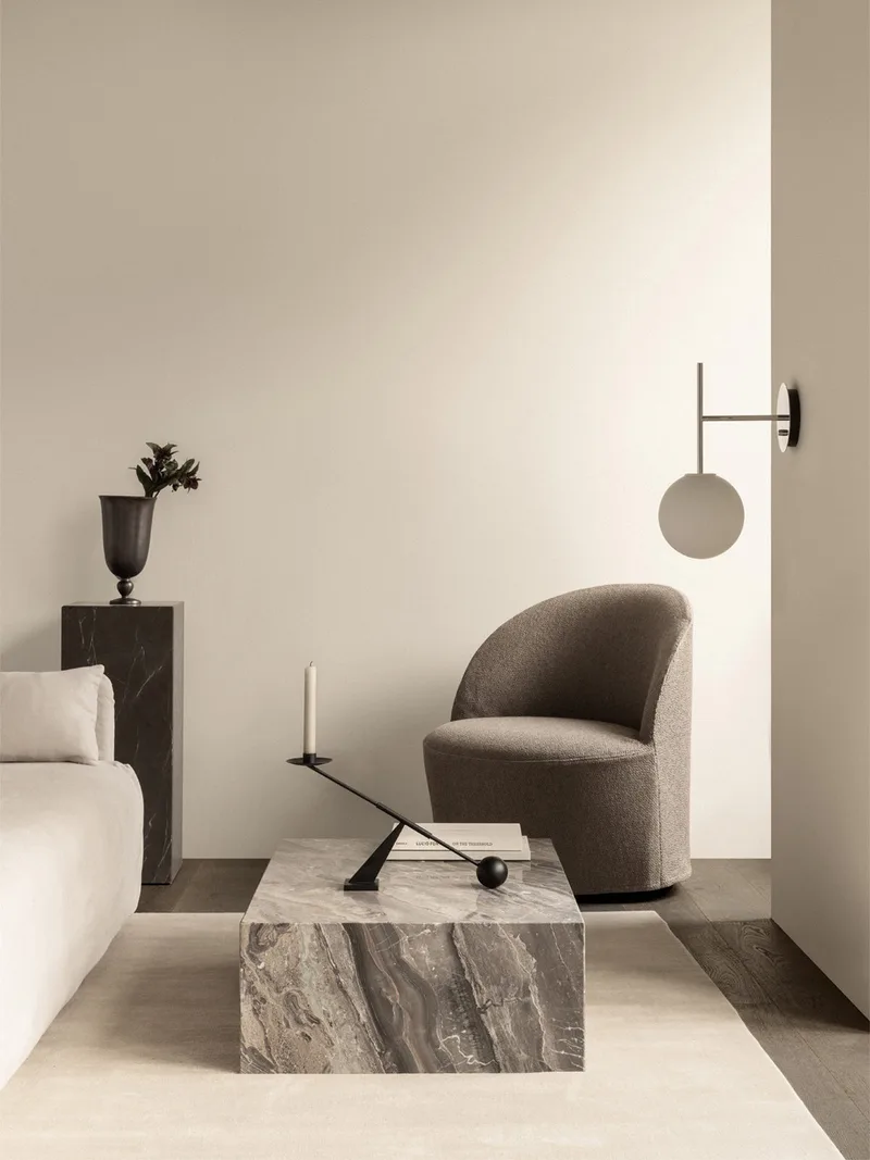 Loose Cover for Tearoom Lounge Chair w. Swivel by Audo Copenhagen in Logan Jasmine – interior photo 3 of 8