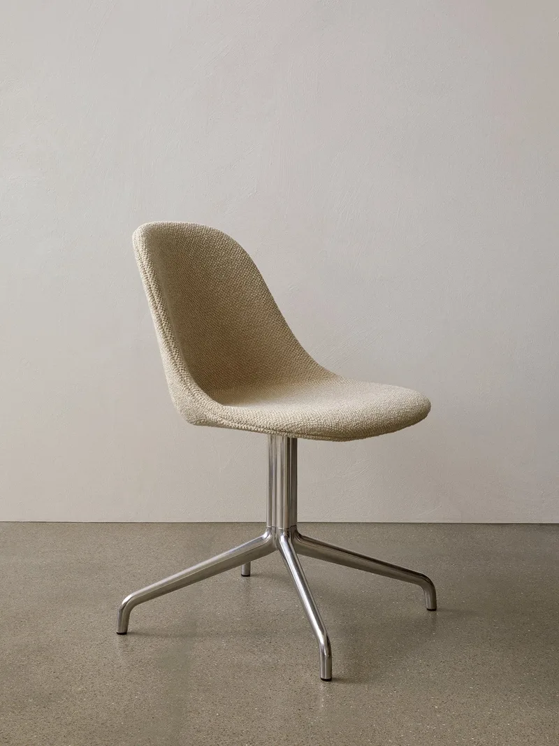 Harbour Side Dining Chair by Audo Copenhagen in Star Base Swivel w/Return, Logan Jasmine, Polished Aluminium Star Base – interior photo 1 of 4