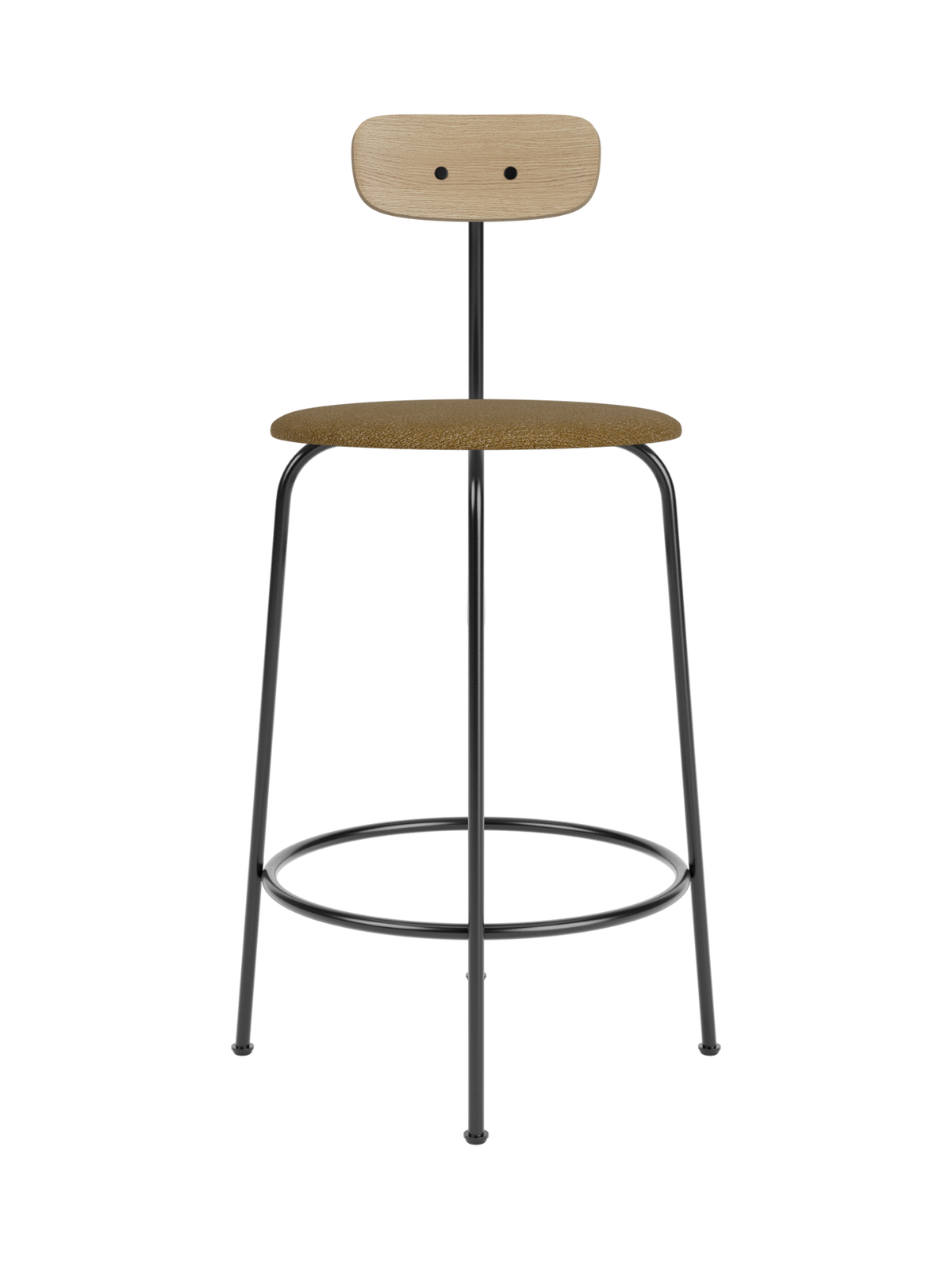 Afteroom Counter Chair van Audo Copenhagen in Natural Oak, Audo Bouclé 06, Seat Upholstered – productfoto