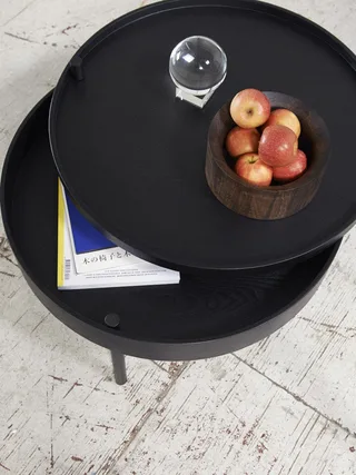 Turning Table by Audo Copenhagen in White Oak & Black Chrome – interior photo 1 of 2