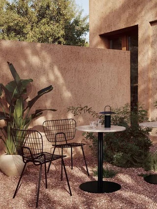Harbour Column Dining Table by Audo Copenhagen in Round, Ø: 105 cm, Kunis Breccia – interior photo 3 of 12