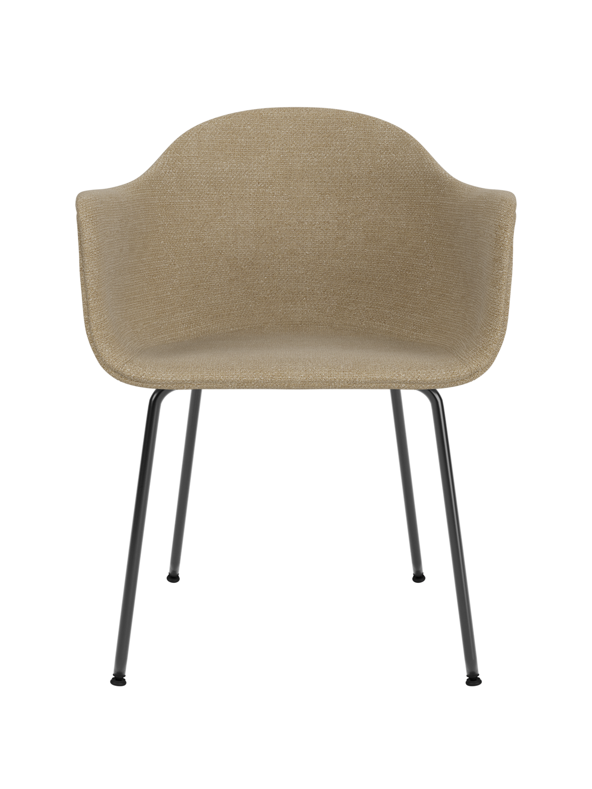 Harbour Dining Chair van Audo Copenhagen in Audo Bouclé 02, Black Steel Base – productfoto