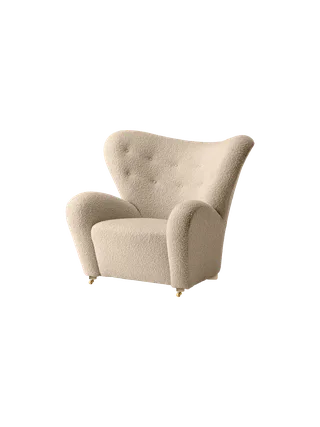 The Tired Man Lounge Chair by Audo Copenhagen in Natural Oak, Baena 15, Textile – product photo 16 of 21