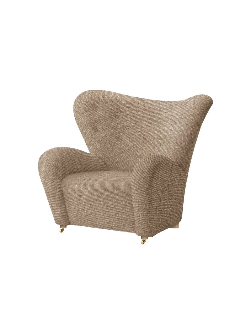 The Tired Man Lounge Chair by Audo Copenhagen in Natural Oak, Baena 15, Textile – product photo 9 of 21
