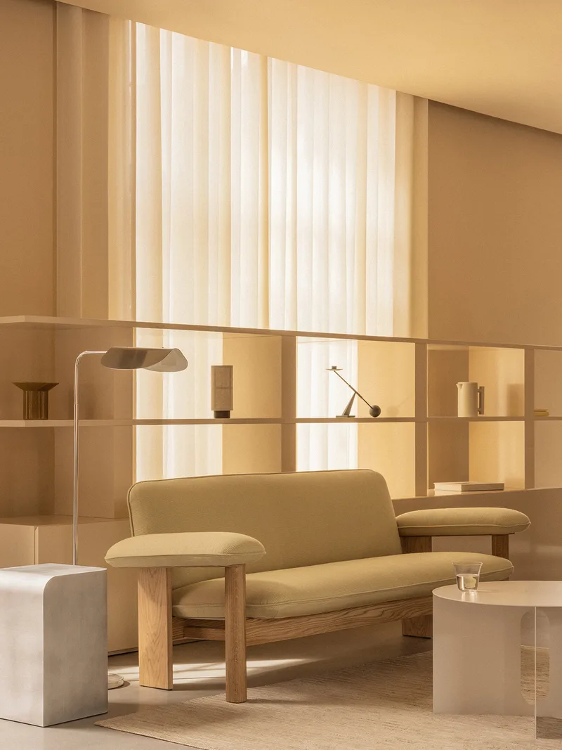 Brasilia Sofa by Audo Copenhagen in Natural Oak, Audo Bouclé 02, Textile – interior photo 2 of 7
