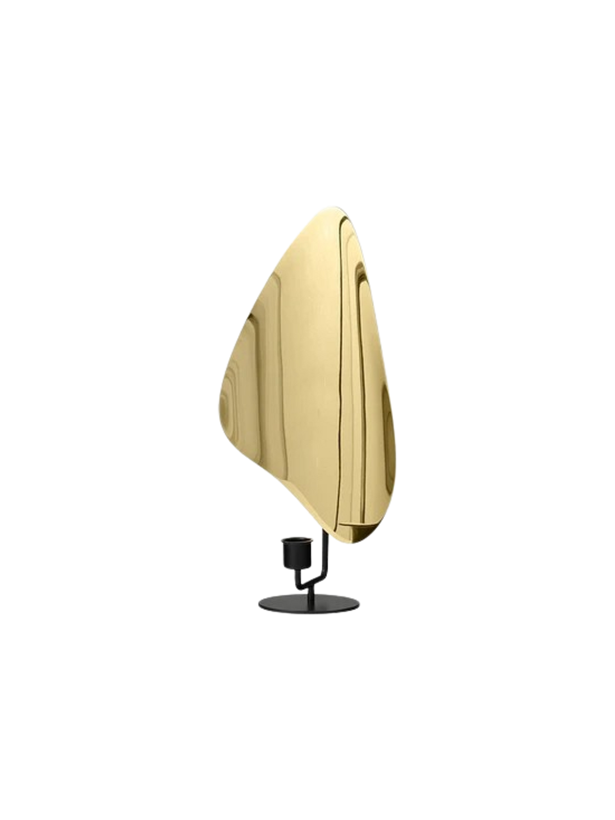 Flambeau Candle Holder by Audo Copenhagen in H34, Black / Polished brass, Table – product photo