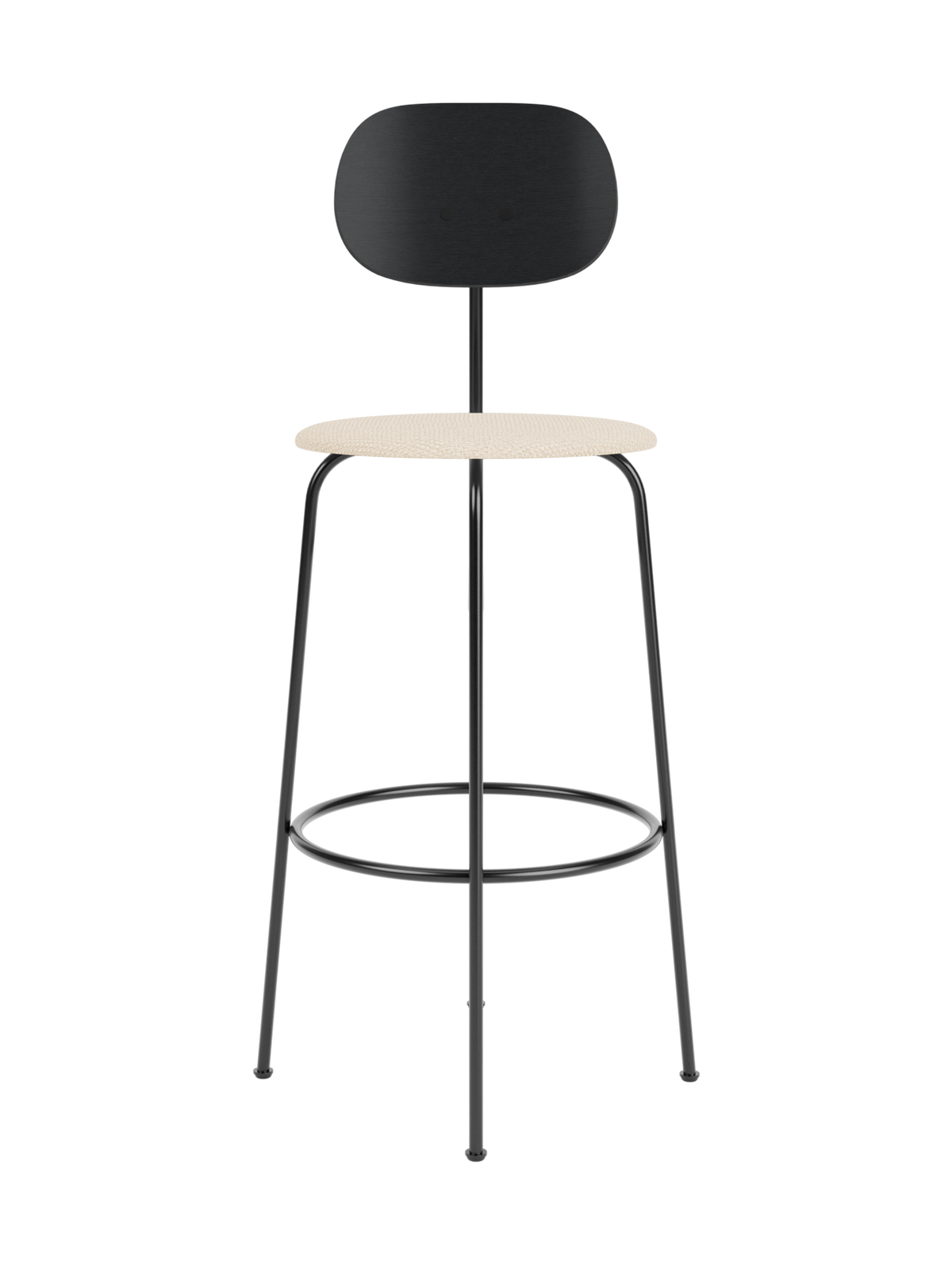 Afteroom Bar Chair Plus by Audo Copenhagen in Black Painted Ash, Logan Jasmine, Seat Upholstered – product photo