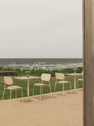 Nook Dining Table van Audo Copenhagen in Ø80 cm, Ivory, Kunis Breccia Stone – sfeerfoto 2 van 47