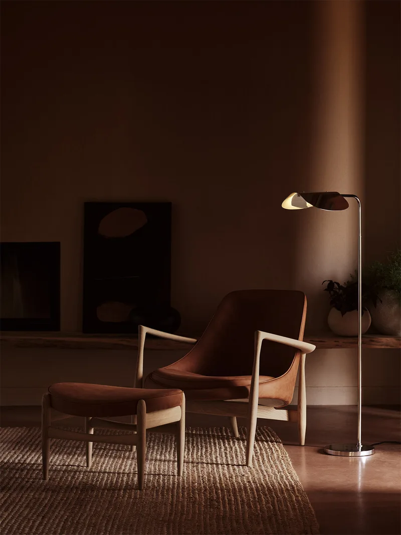Elizabeth Lounge Chair by Audo Copenhagen in Natural Oak, Logan Jasmine – interior photo 2 of 3