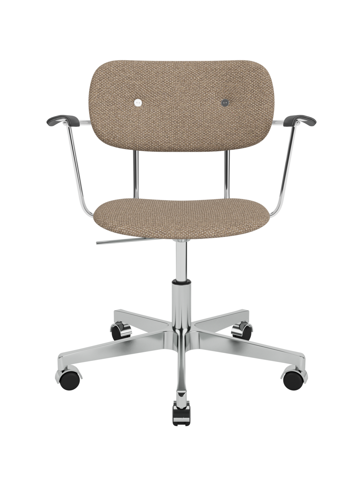 Co Task Chair by Audo Copenhagen in Black oak, Logan Flint, Fully Upholstered w/armrest, Aluminium base – product photo