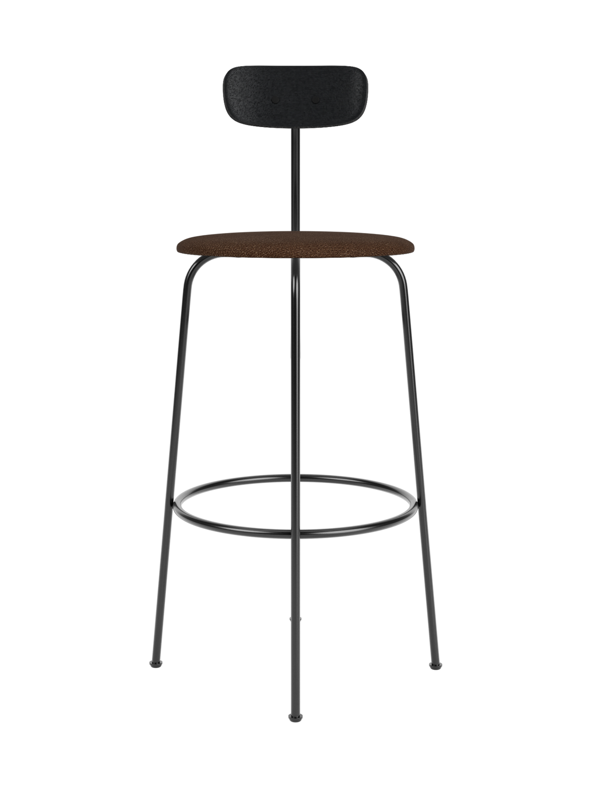 Afteroom Bar Chair von Audo Copenhagen in Black Painted Ash, Audo Bouclé 07, Seat Upholstered – Produktfoto